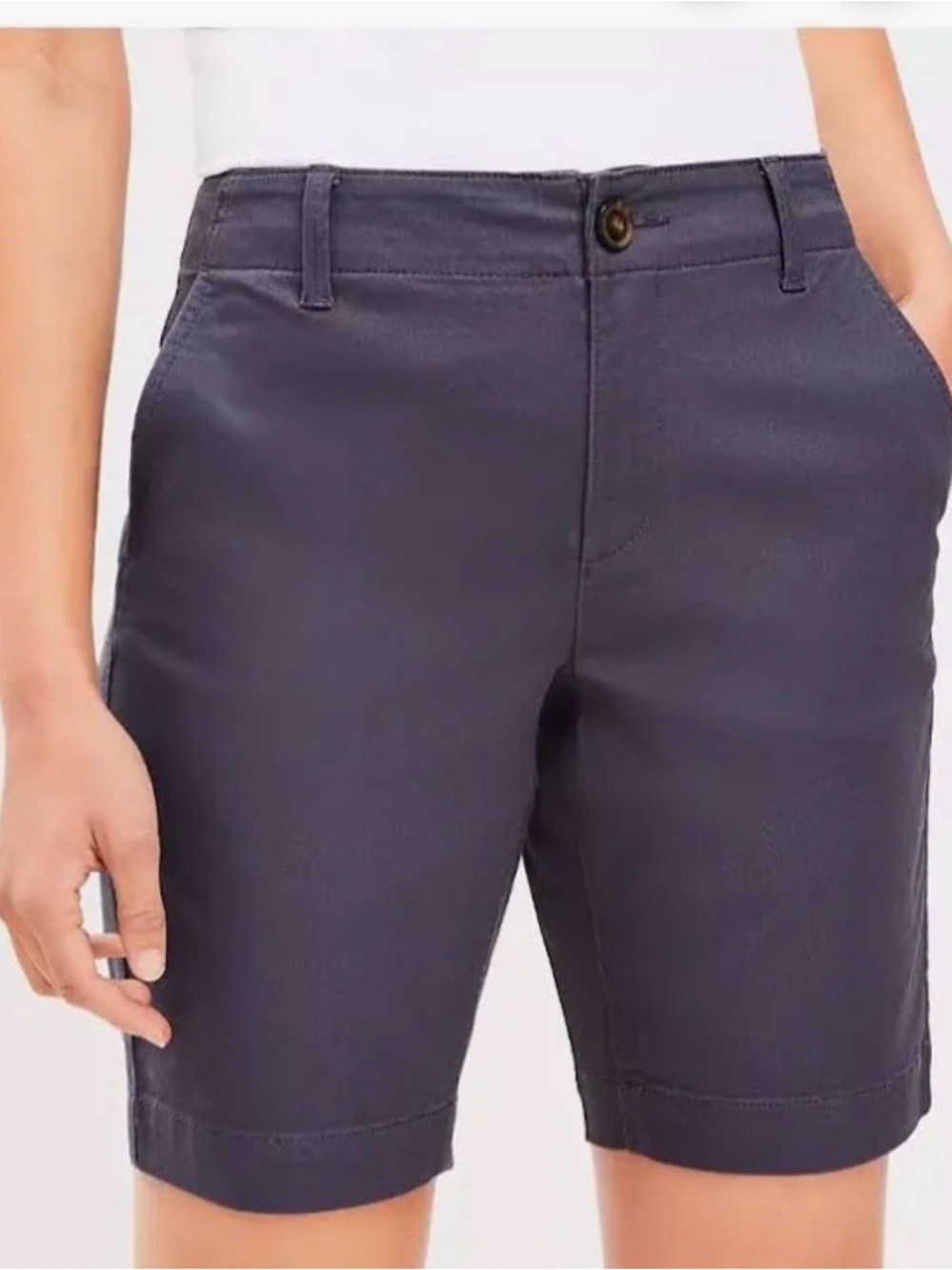 LOFT Monroe Bermuda Shorts Gray